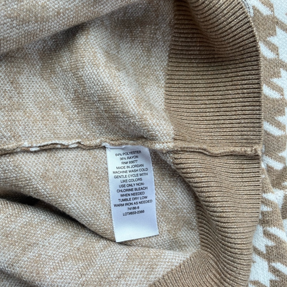 Worthington Houndstooth Sweater - Brown and White - Picture 3 of 3
